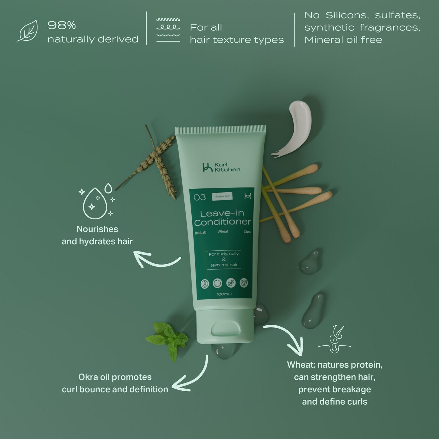 Mini Curl-Defining Baobab wheat and okra Leave-In Conditioner