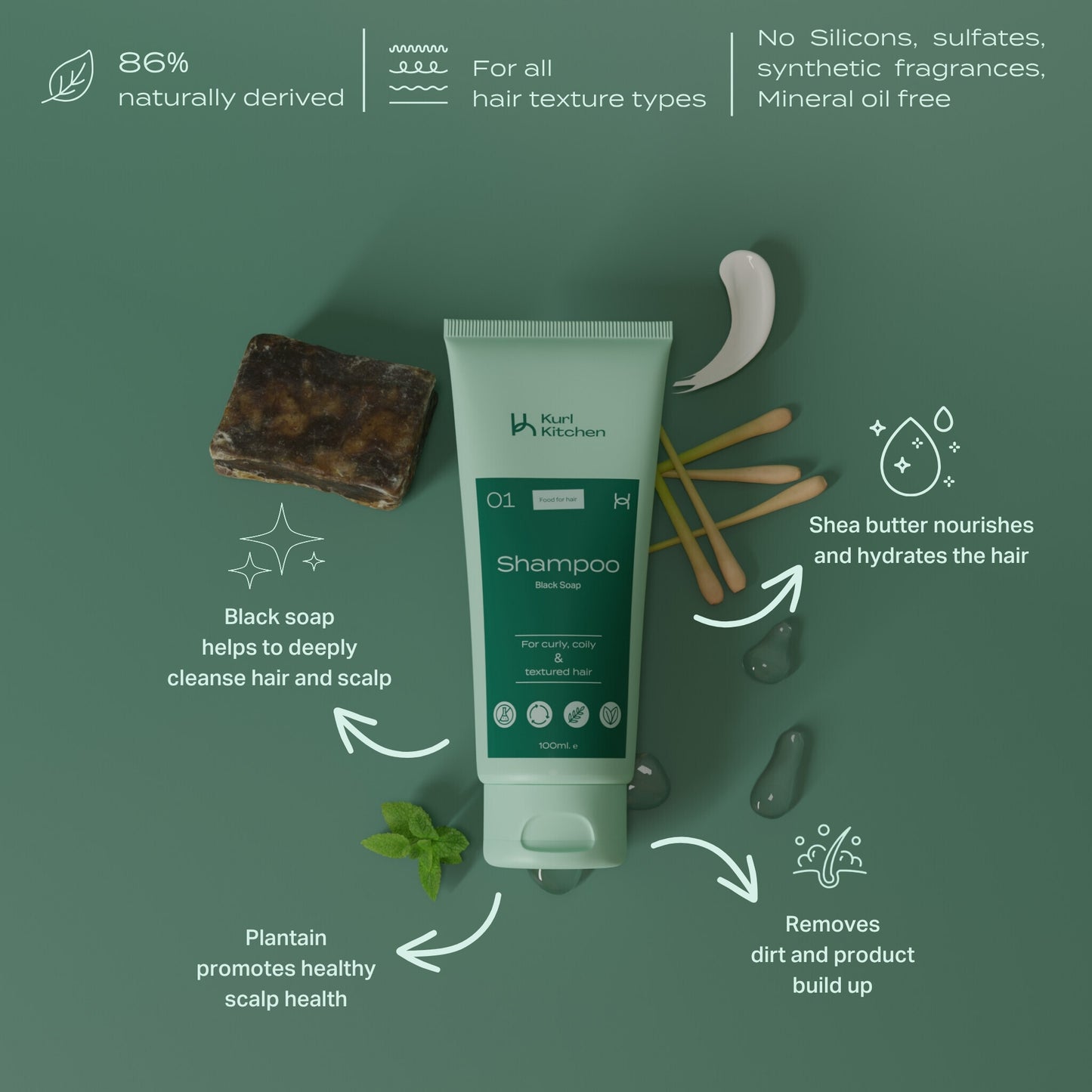 Mini Deep Cleansing and moisturising African black soap Shampoo